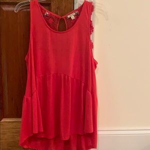 Hot pink juniors large flowy tank top